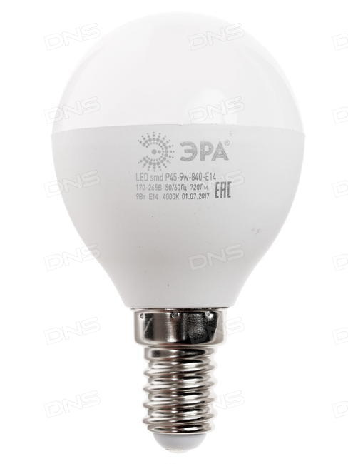 Лампа светодиод ЭРА LED smd Р45-9W-840-Е14