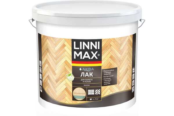 Лак акрил LINNIMAX для дерева шелк-матовый 9л