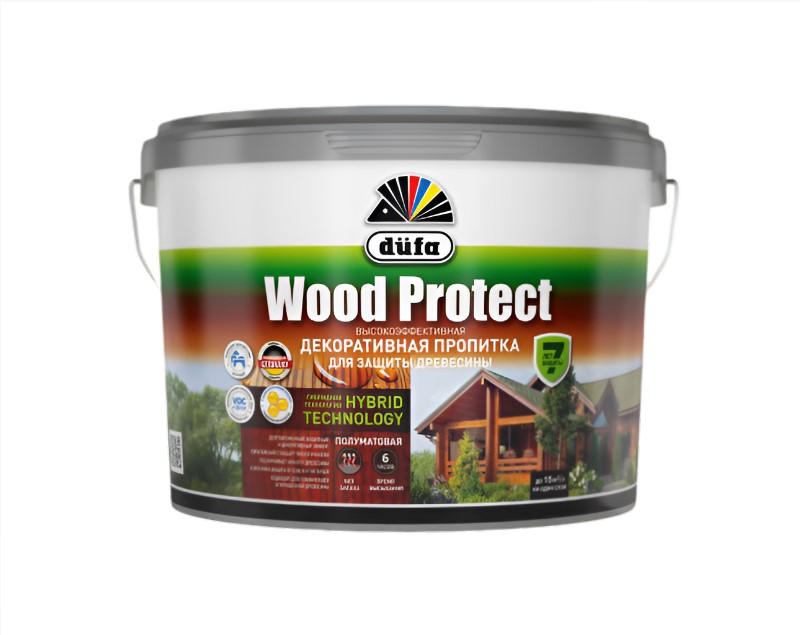 Пропитка декор для древесины Dufa Wood Protect бесцветная 9л