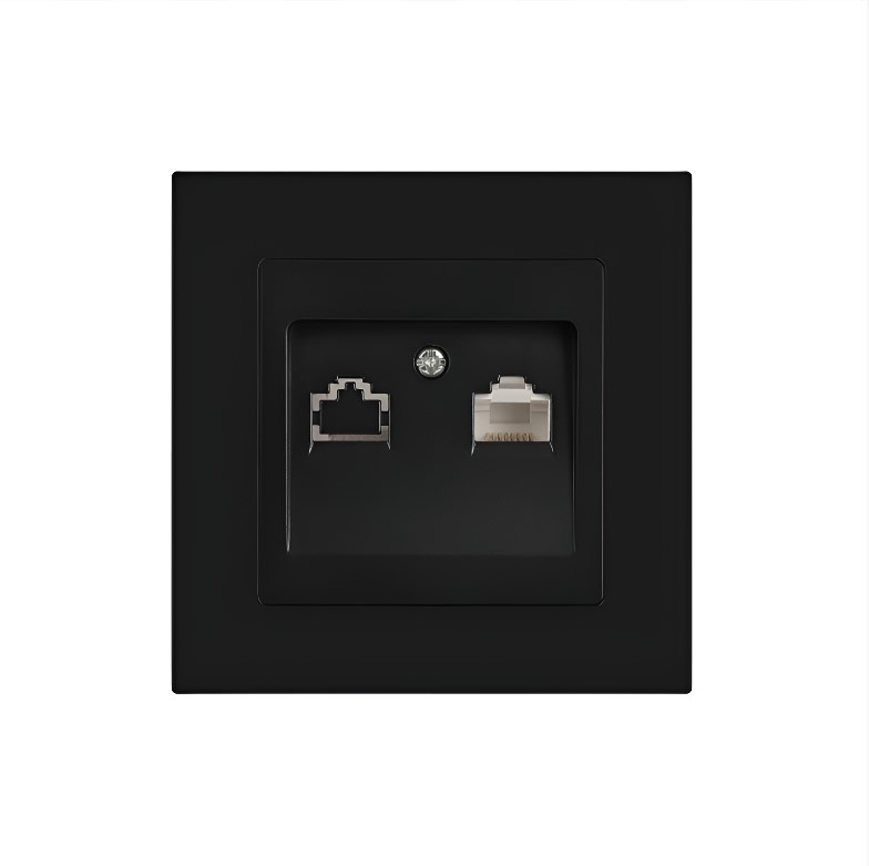 Розетка Intro Accent информационная RJ45 IP20 СУ антрацит 6-303-05